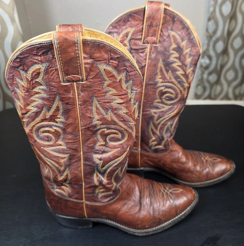 Justin Men's Marbled Deerlite Western Boots - Round Toe